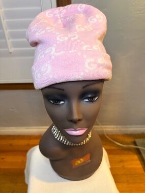 Light Pink GG Logo Knit Beanie